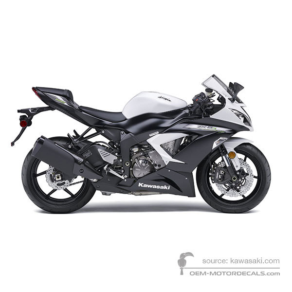 Decals for Kawasaki ZX6R 2013 - White • Kawasaki OEM Decals