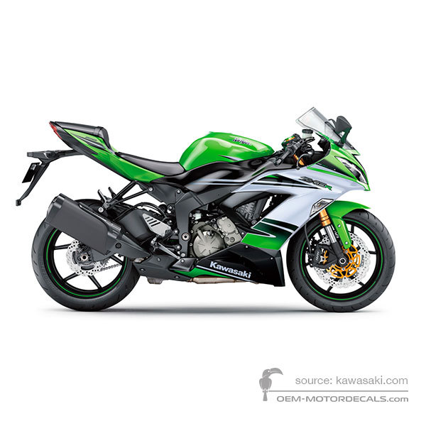 Aufkleber für Kawasaki ZX6R 2015 - Grün • Kawasaki OEM-Aufkleber