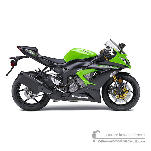 Aufkleber für Kawasaki ZX6R 2015 - Grün • Kawasaki OEM-Aufkleber