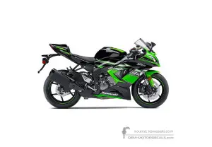 Aufkleber für Kawasaki ZX6R 2016 - Grün Schwarz • Kawasaki OEM-Aufkleber