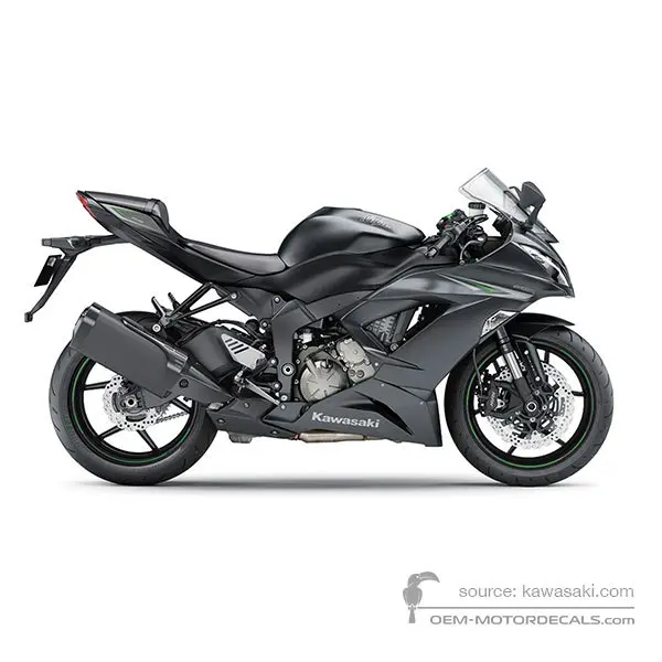 Kawasaki ZX6R 2016 - Gray - Metallic Mat Carbon Gray