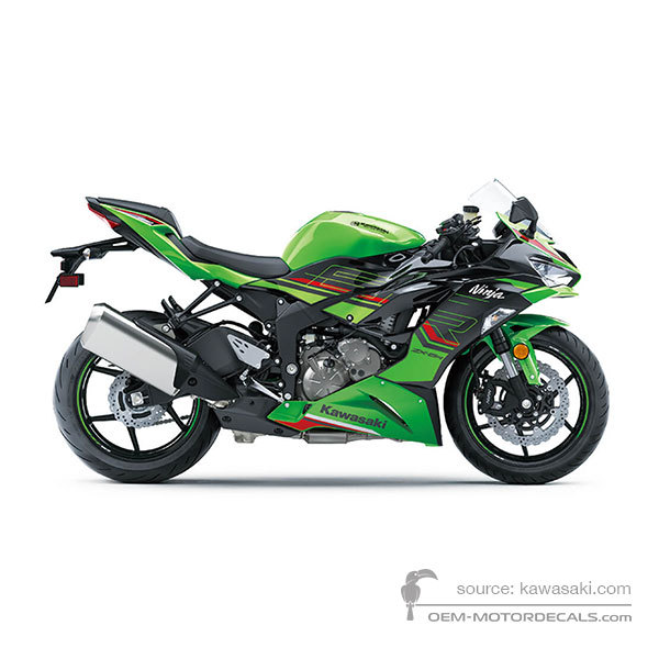 Aufkleber für Kawasaki ZX6R 2023 - Grün • Kawasaki OEM-Aufkleber