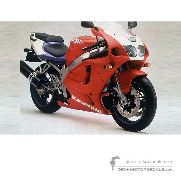 OEM Decals Kawasaki ZX7R 1996 - Red • Original Stickers