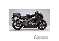 Autocollants pour Kawasaki ZX7R 1998 - Noir • Kawasaki Autocollants OEM