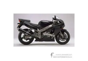 Aufkleber für Kawasaki ZX7R 1998 - Schwarz • Kawasaki OEM-Aufkleber