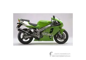 Autocollants pour Kawasaki ZX7R 1998 - Vert • Kawasaki Autocollants OEM