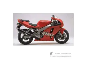 Aufkleber für Kawasaki ZX7R 1998 - Rot • Kawasaki OEM-Aufkleber