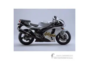 Pegatinas para Kawasaki ZX7R 1999 - Plata • Kawasaki Pegatinas OEM