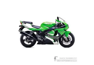 Autocollants pour Kawasaki ZX7R 2001 - Vert • Kawasaki Autocollants OEM