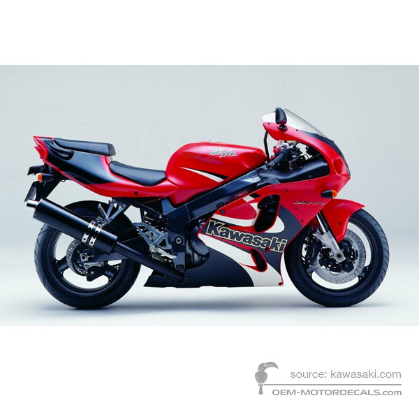 Pegatinas para Kawasaki ZX7R 2001 - Rojo • Kawasaki Pegatinas OEM