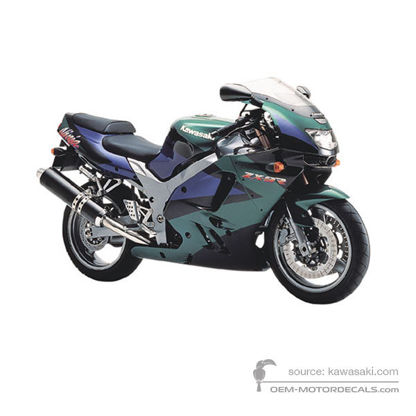 Aufkleber für Kawasaki ZX9R 1995 - Blau • Kawasaki OEM-Aufkleber