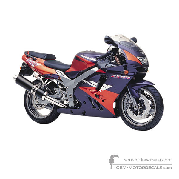 Adesivi per Kawasaki ZX9R 1996 - Viola • Kawasaki Adesivi OEM