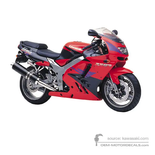 Kawasaki ZX9R 1996 - Rood - Firecracker Red / Ebony