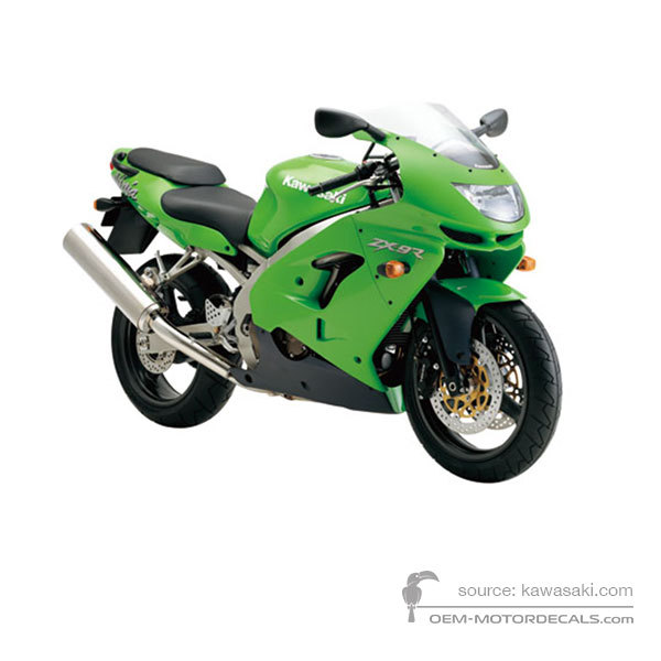 Aufkleber für Kawasaki ZX9R 1998 - Grün • Kawasaki OEM-Aufkleber