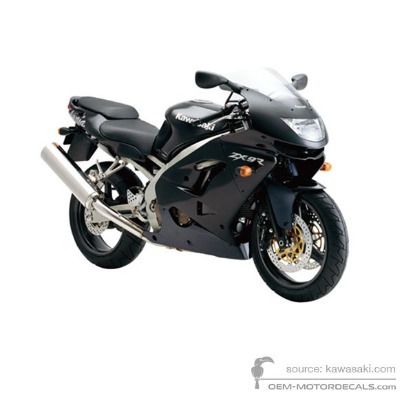 Aufkleber für Kawasaki ZX9R 1998 - Schwarz • Kawasaki OEM-Aufkleber