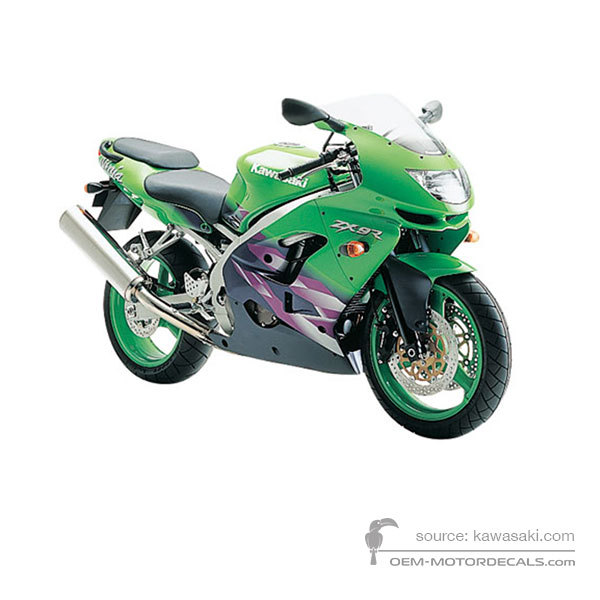 Aufkleber für Kawasaki ZX9R 1999 - Grün • Kawasaki OEM-Aufkleber