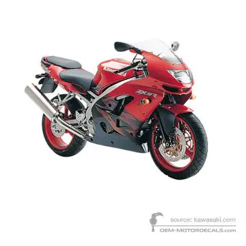 Kawasaki ZX9R 1999 - Czerwony - Candy Persimmon Red