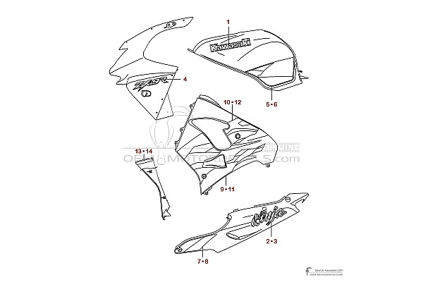 Kawasaki ZX9R 1999 - Czerwony