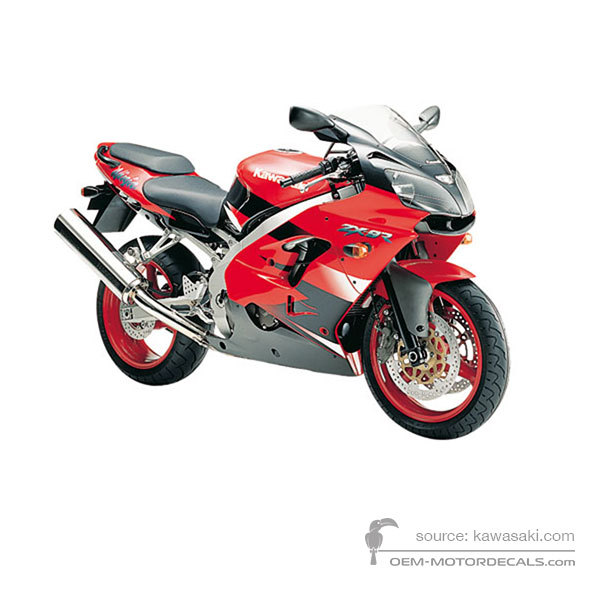 Decals for Kawasaki ZX9R 2000 - Red • Kawasaki OEM Decals