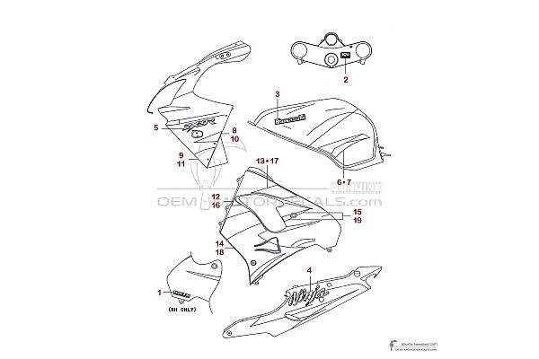 Kawasaki ZX9R 2000 - Rood