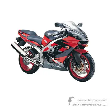 Kawasaki ZX9R 2001 - Czerwony - Firecracker Red