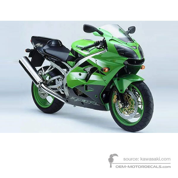 Aufkleber für Kawasaki ZX9R 2002 - Grün • Kawasaki OEM-Aufkleber