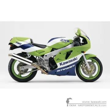 Kawasaki ZXR750 | ZX750 1990 - Zielony - Lime Green / Pearl Alpine White / Blue