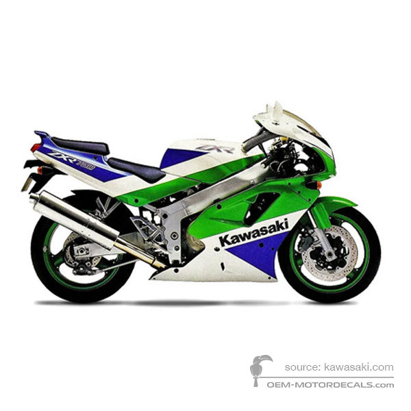 Stickers voor Kawasaki ZXR750 1992 - Groen • Kawasaki OEM Stickers