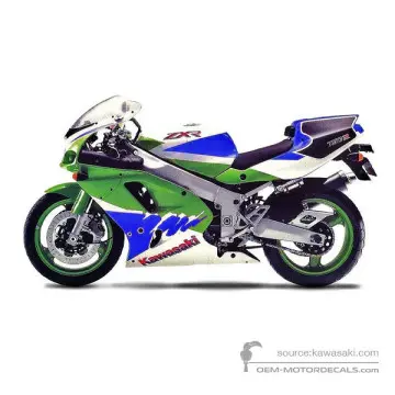 Kawasaki ZXR750R 1993 - Zielony - Blue / Pearl Alpine White / Lime Green