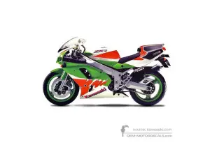 Naklejki do Kawasaki ZXR750R 1993 - Green • Kawasaki Naklejki OEM