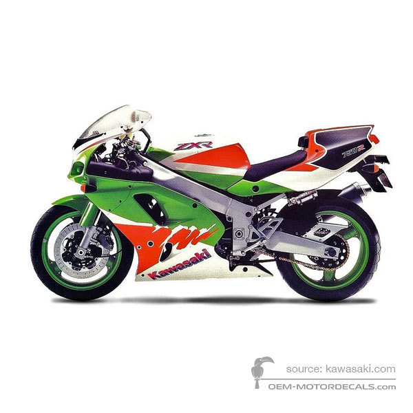 Decals for Kawasaki ZXR750R 1993 - Green • Kawasaki OEM Decals