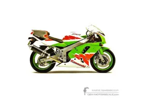 Pegatinas para Kawasaki ZXR750R 1994 - Verde • Kawasaki Pegatinas OEM