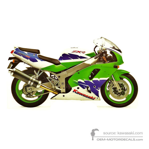 Decals for Kawasaki ZXR750 1994 - Green • Kawasaki OEM Decals