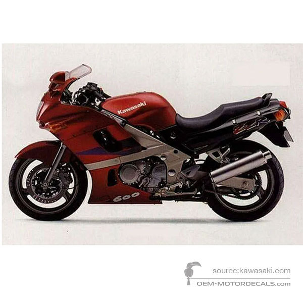 Decals for Kawasaki ZZR600 1996 - Red • Kawasaki OEM Decals