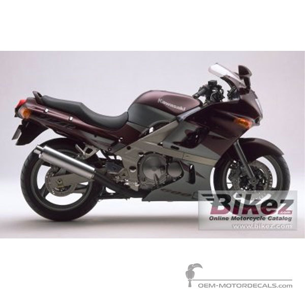 Stickers voor Kawasaki ZZR600 1998 - Grijs • Kawasaki OEM Stickers