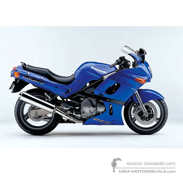 Stickers voor Kawasaki ZZR600 2003 - Blauw • Kawasaki OEM Stickers