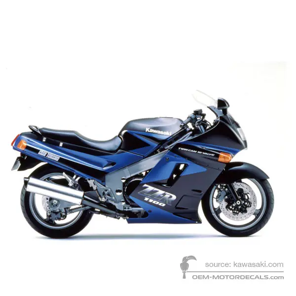 Kawasaki ZZR1100 1990 - Blu - Ebony / Metallic Sonic Blue