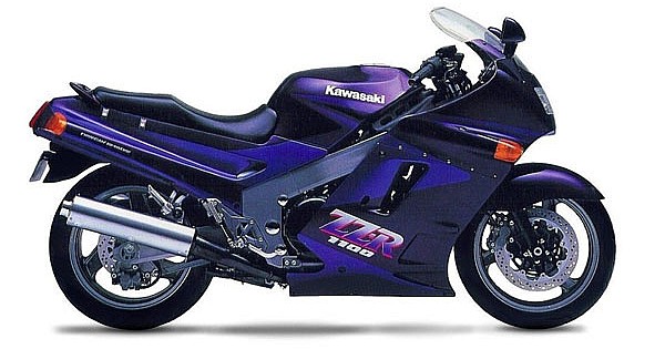 OEM Decals Kawasaki ZZR1100 1990 - Purple • Original Stickers