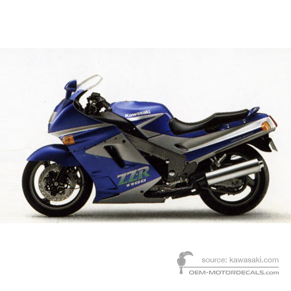 Naklejki do Kawasaki ZZR1100 1992 - Srebrny • Kawasaki Naklejki OEM