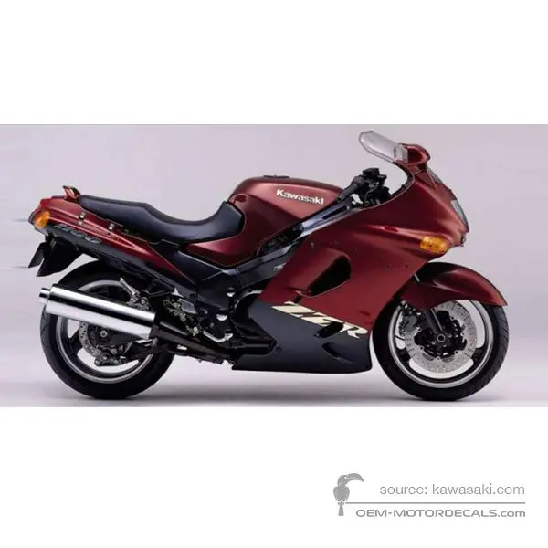 Kawasaki ZZR1100 2001 - Rosso - Luminous Vintage Red / Pearl Cosmic Blue Grey Metallic
