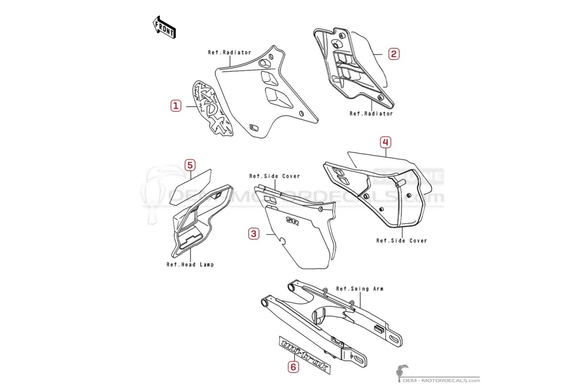 Naklejki do Kawasaki KDX125 1990 • Kawasaki Naklejki OEM