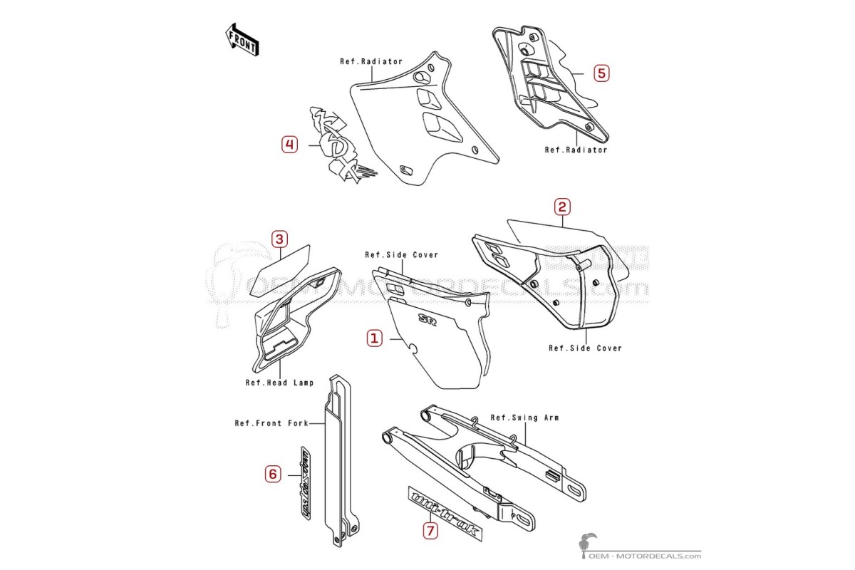 Naklejki do Kawasaki KDX125 1991 • Kawasaki Naklejki OEM