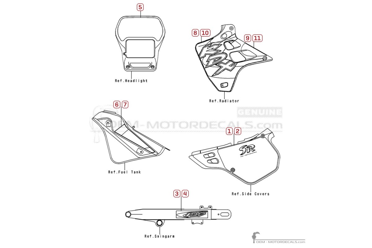 Naklejki do Kawasaki KDX125 1999 • Kawasaki Naklejki OEM