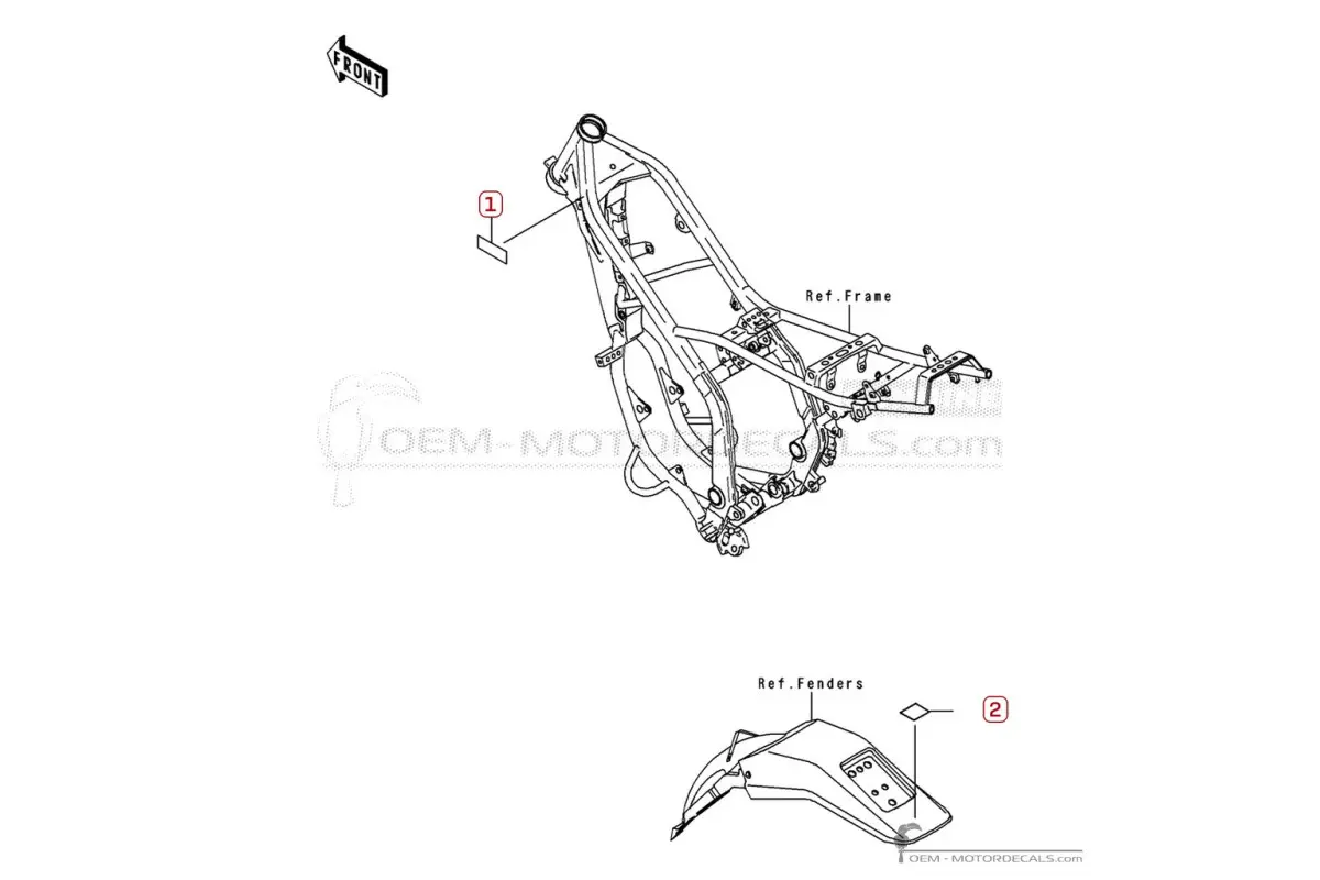 Caution labels for KDX200 1997 • Kawasaki OEM Decals