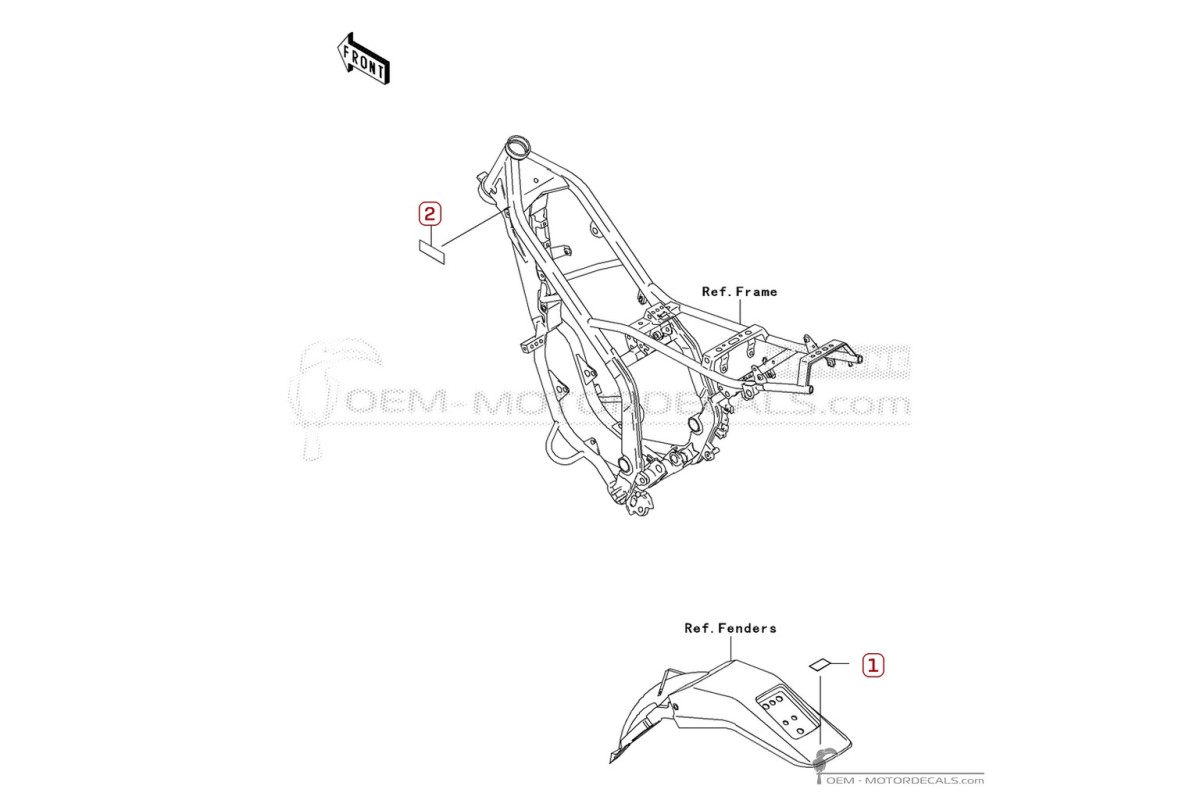 Stickers voor Waarschuwingslabels • Kawasaki OEM Stickers