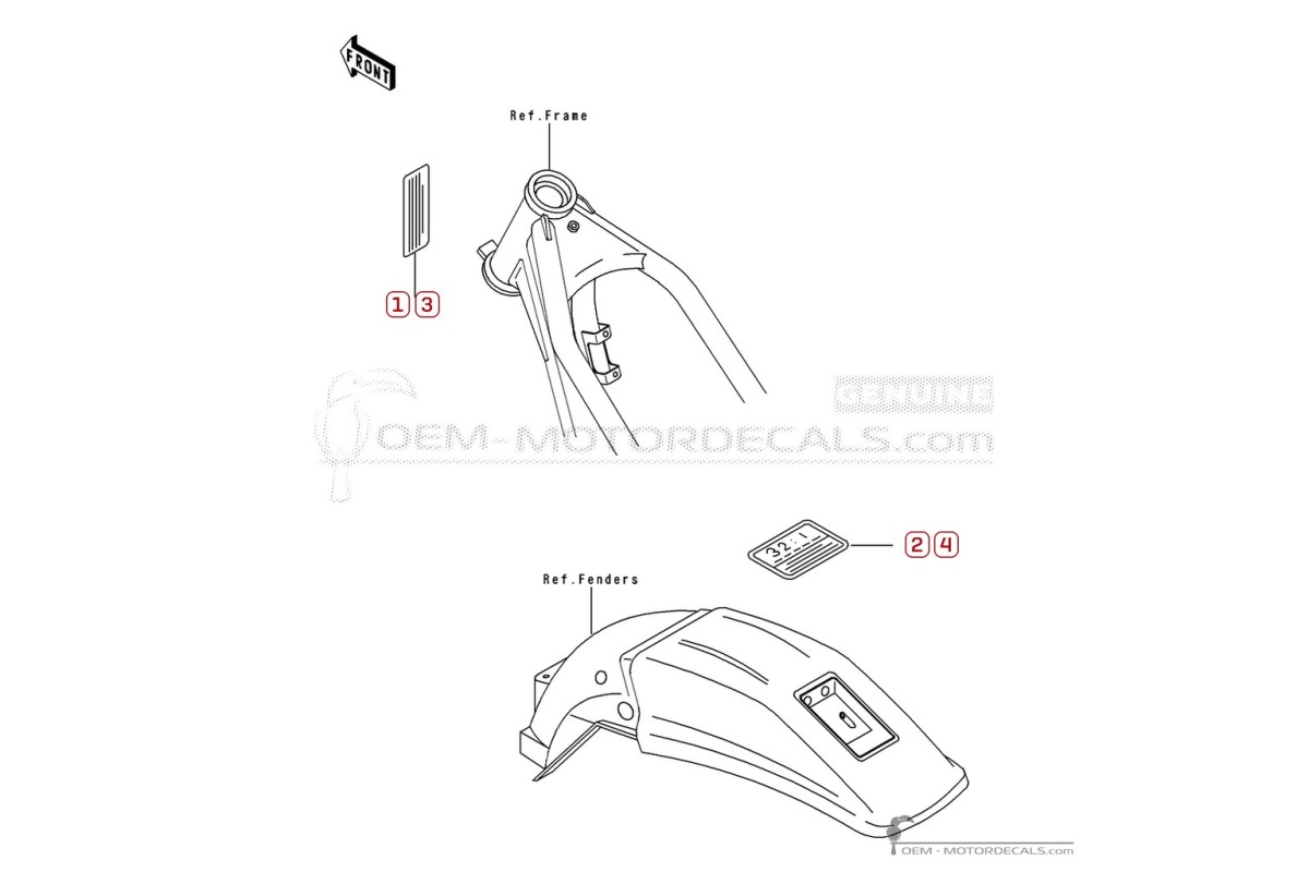 Stickers voor Waarschuwingslabels • Kawasaki OEM Stickers