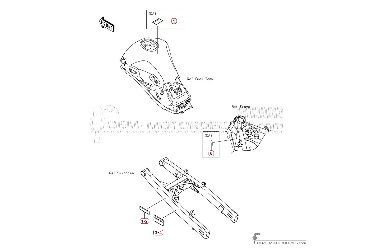 Pegatinas para Etiquetas de precaución • Kawasaki Pegatinas OEM