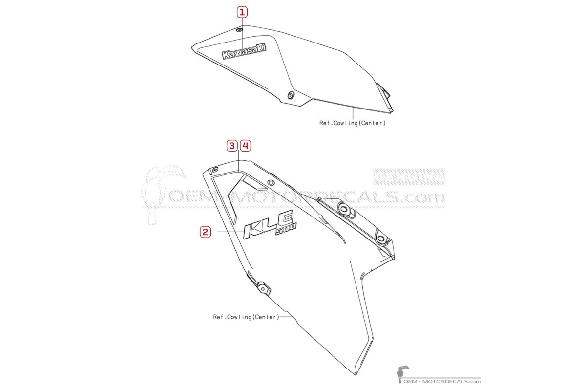 Naklejki do Kawasaki KLE500 2026 • Kawasaki Naklejki OEM