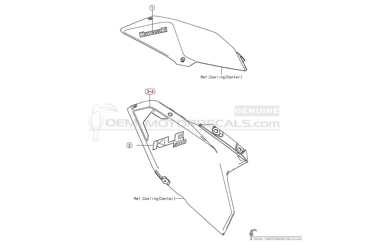 Pegatinas para Kawasaki KLE500 2026 • Kawasaki Pegatinas OEM