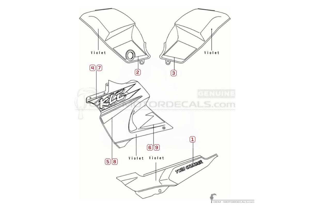 Autocollants pour Kawasaki KLE 500 1994 • Kawasaki Autocollants OEM